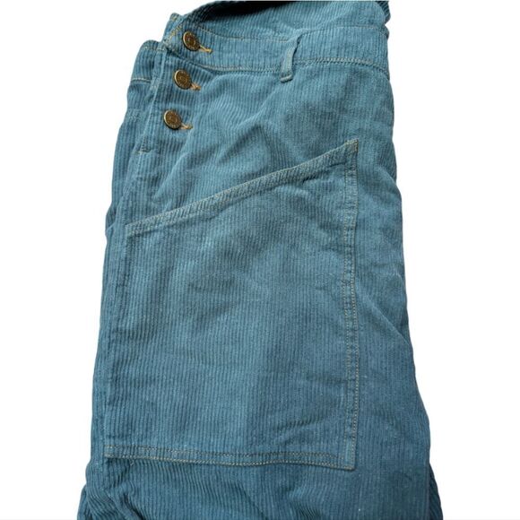 Urban Outfitters wide leg 💯  cotton corduroy overalls size L dungarees b - Picture 13 of 16